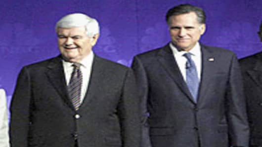 GOP Candidates Newt Gingrich and Mitt Romney