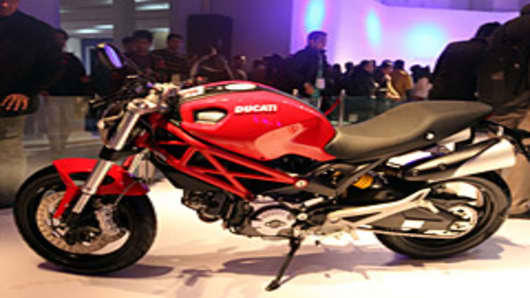 Iconic Italian motorbike brand Ducati unveils its 'Monster' model M795 this month during the 11th Auto Expo 2012.