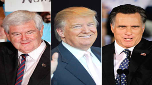 Newt Gingrich, Donald Trump, Mitt Romney