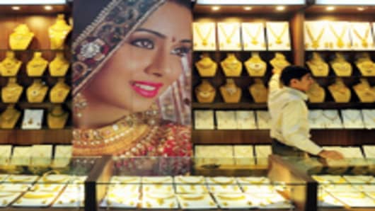 Gold jewelry shop in India