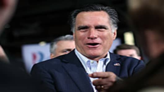 A day after winning the Michigan and Arizona primaries, Mitt Romney is campaigning in Ohio ahead of Super Tuesday.