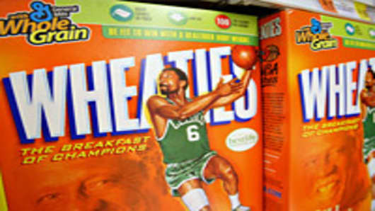 Boxes of General Mills brand cereal Wheaties