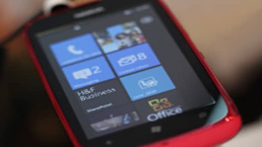 A Nokia Lumia 610 smartphone
