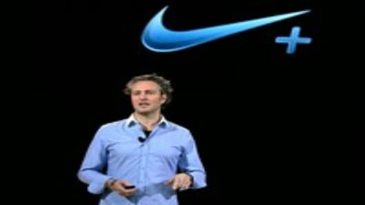 Vice President of Digital Sport for Nike, Inc. Stefan Olander speaks as Nike introduces new basketball and training technology.