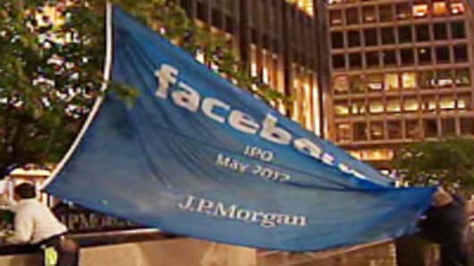 Facebook flag at JP Morgan