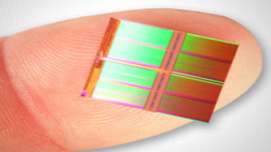 World's highest capacity NAND flash memory die, developed by Micron and Intel.