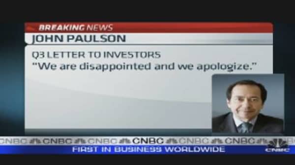 Paulson Apologizes to Investors
