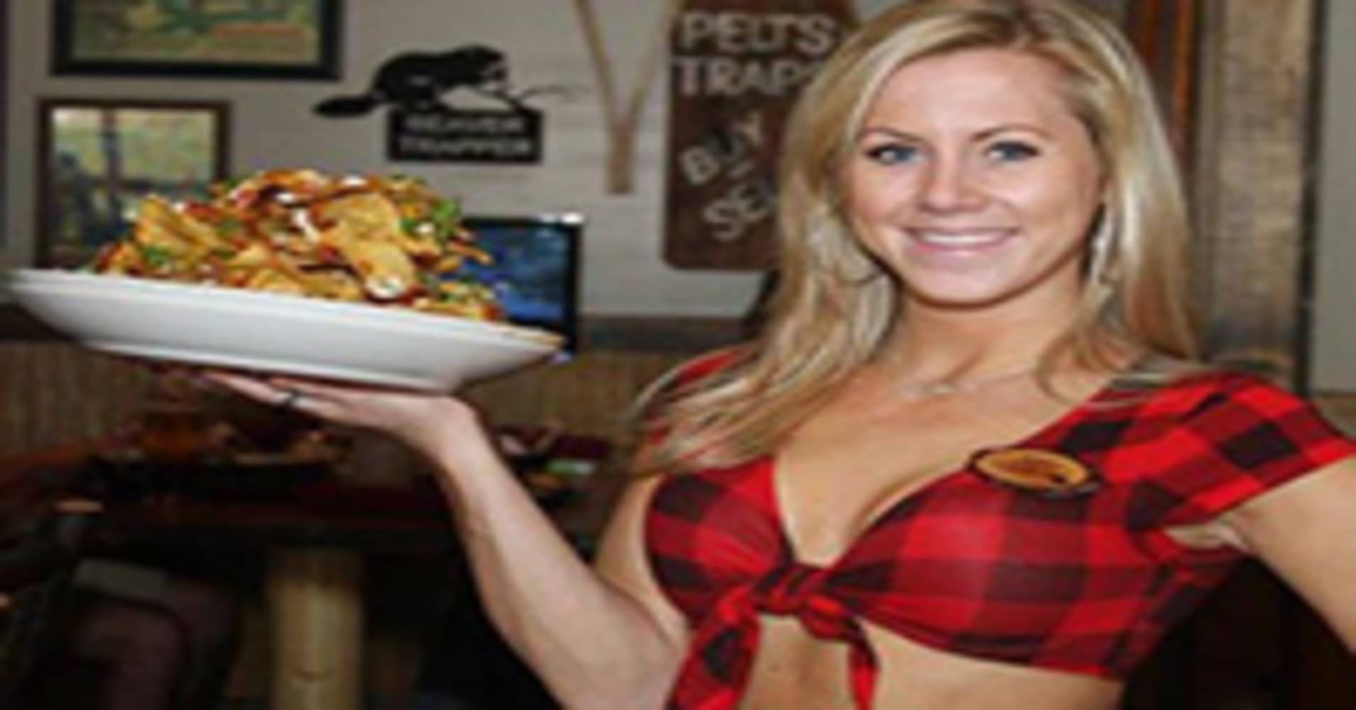 Hooters restaurant waitress-watch and download