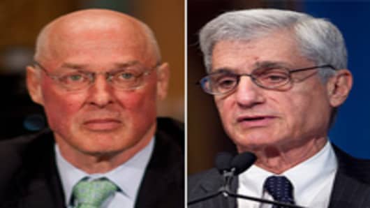 Treasury Secretaries, Hank Paulson and Robert Rubin.