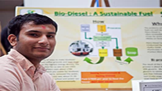 Sachin Patel (17), CEO, SW Biodiesel - uses grease from restaurants to turn into biodiesel.  (He powered his teacher's car with it!)