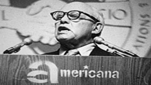 American Union leader George Meany (1894 - 1980), the President of the AFL-CIO.
