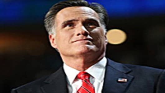 Republican presidential candidate, former Massachusetts Gov. Mitt Romney takes the stage to deliver his nomination acceptance speech.
