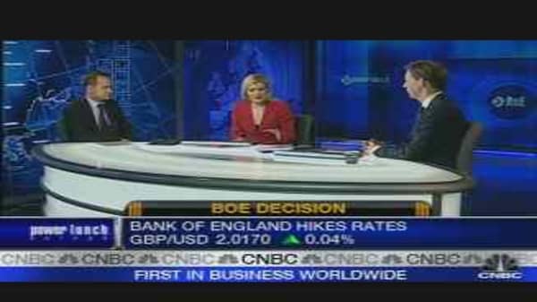 U.K. Rates Rise to 5.75%