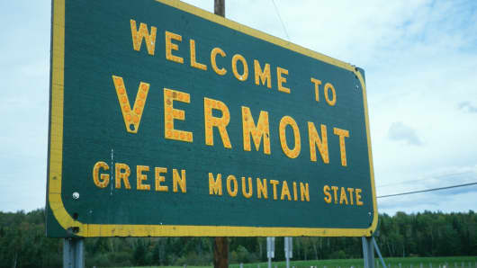 Vermont welcome sign