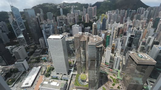 Residential and commercial property in Hong Kong, China.