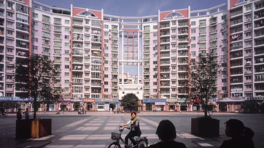 Residential buildings in Shanghai, China.