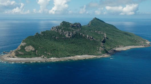 Disputed set of islands in East China Sea, referred to as Senkaku or Diaoyu islands.