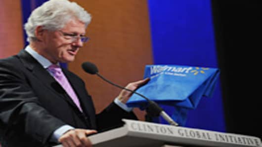 Former US President Bill Clinton during the Clinton Global Initiative (CGI) in September 2008 in New York.