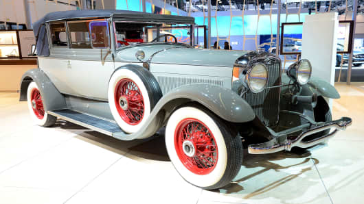1929 Lincoln L Dietrich Convertible Coupe appears as part of Lincoln's Heritage On Display At Los Angeles Auto Show Press Day at Los Angeles Convention Center on November 28, 2012 in Los Angeles, California.