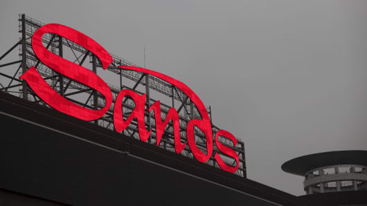 The Sands Corp. sign in Las Vegas, Nevada.