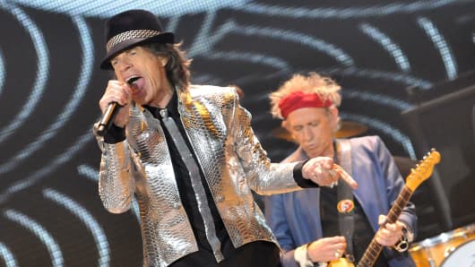 The Rolling Stones perform during their 50th anniversary tour at 02 Arena in London, England.