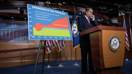 John Boehner with spending chart