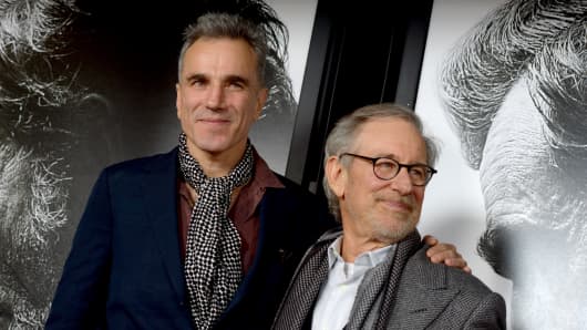 Daniel Day-Lewis and Steven Spielberg at the "Lincoln" premiere in November in Hollywood.