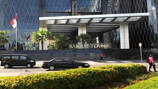 The high-rise Bakrie Tower, which houses the headquarters of Bumi Resources, owned by the Bakrie family in Jakarta