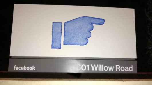 Facebook sign in Menlo Park, California.