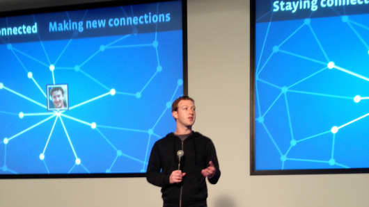 Mark Zuckerberg at the Facebook launch of Graph Search event on January 15, 2013
