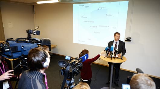 Director for international affairs Lars Christian Bacher addresses a press conference in Stavanger, Norway. A Norwegian man and a number of Americans, Irish and Japanese have been kidnapped at a gas plant in Algeria that was attacked by Islamist militants on Wednesday.