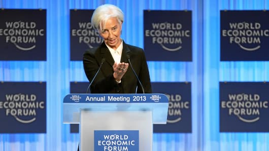 Christine Lagarde at the World Economic Forum in Davos, Switzerland.