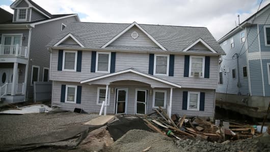 Out of the blue: a New Jersey home damaged by Superstorm Sandy