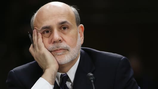Fed Chairman Ben Bernanke during his Senate testimony Tuesday.