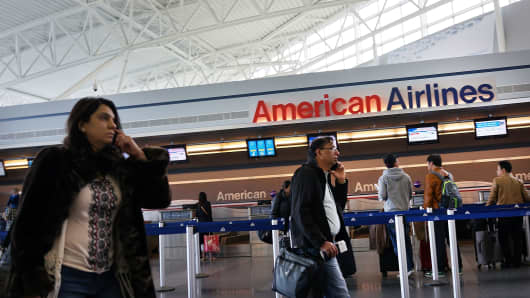 American Airlines at JFK International Airport.