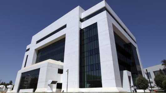 The Bank of Cyprus headquarters in Nicosia, Cyprus.