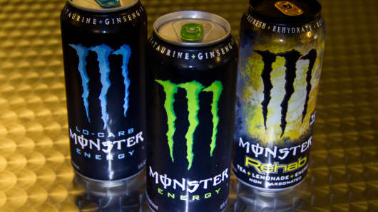 Monster energy drinks.