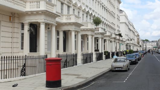 Luxury residential properties are seen on Eaton Place, Belgravia, in London, U.K.