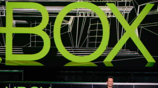 Corporate Vice President of Microsoft Studios Phil Spencer speaks during the Microsoft Xbox press conference at the Electronic Entertainment Expo at the Galen Center on June 4, 2012 in Los Angeles.