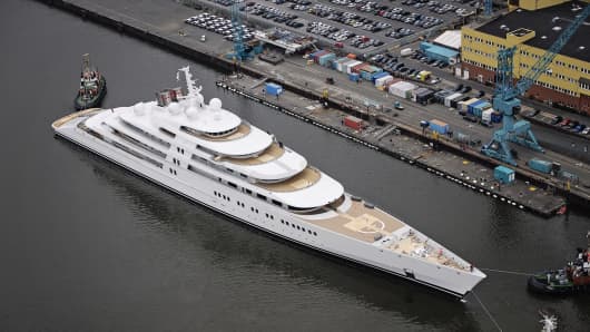 Azzam, thought to be the world’s largest yacht, launched.