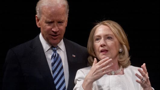 Hillary Clinton and Vice President Joe Biden