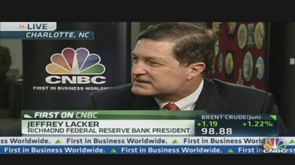 Fed's Lacker Would End QE Now