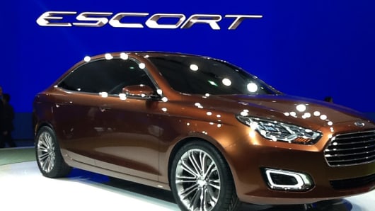Ford Escort Concept unveiled at the Shanghai Auto Show, China.