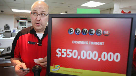 The Powerball Lottery reaches to $550 million jackpot.