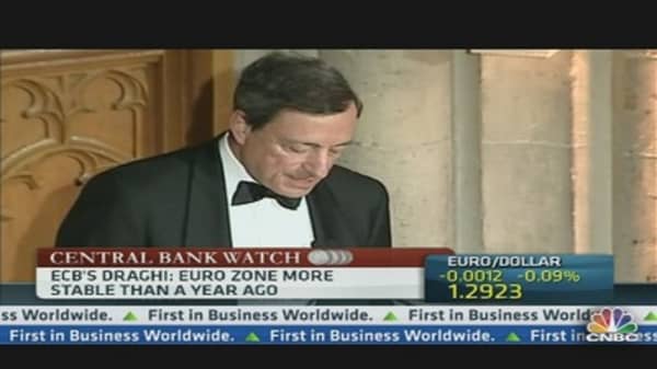 Euro Zone 'More Stable' Than a Year Ago: Draghi
