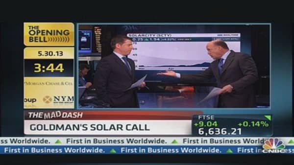 Cramer's Mad Dash: Goldman's Solar Call