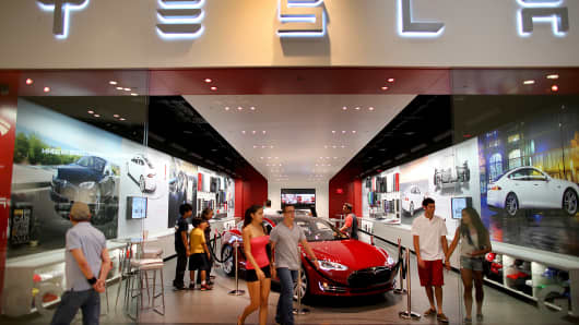 A Tesla dealership in Miami.