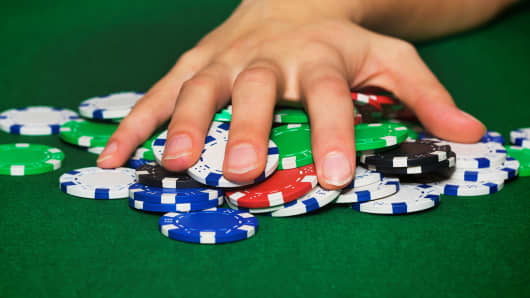 Poker chips gambling