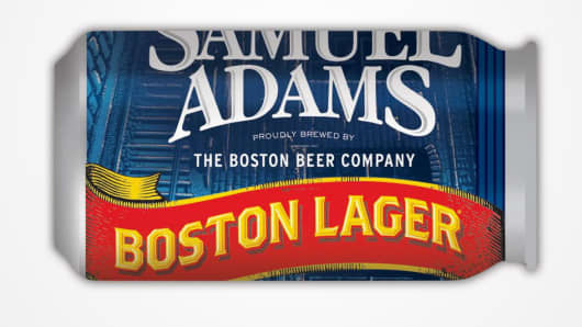 Samuel Adams Boston Lager in a can.