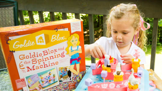 GoldieBlox toys expose young girls to the world of engineering.